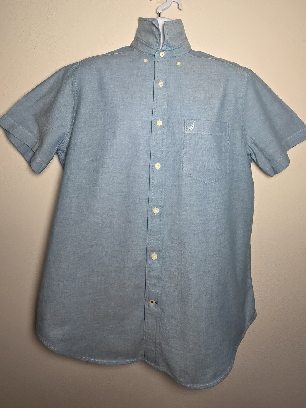 Nautica Light Blue Short-Sleeve Button-Down Shirt